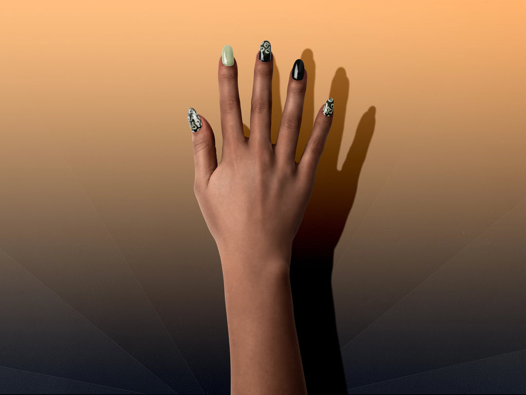 Glow in the Dark Ghost Faces - Nail Wrap Set