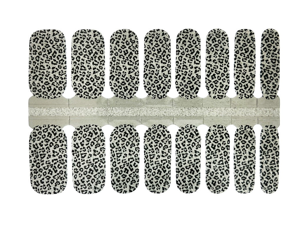 Silver Glitter Leopard Print - Nail Wrap Set