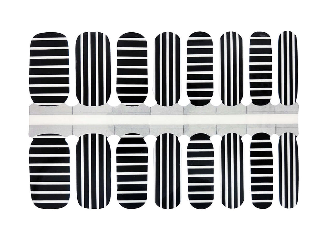 Black & White Stripes - Nail Wrap Set