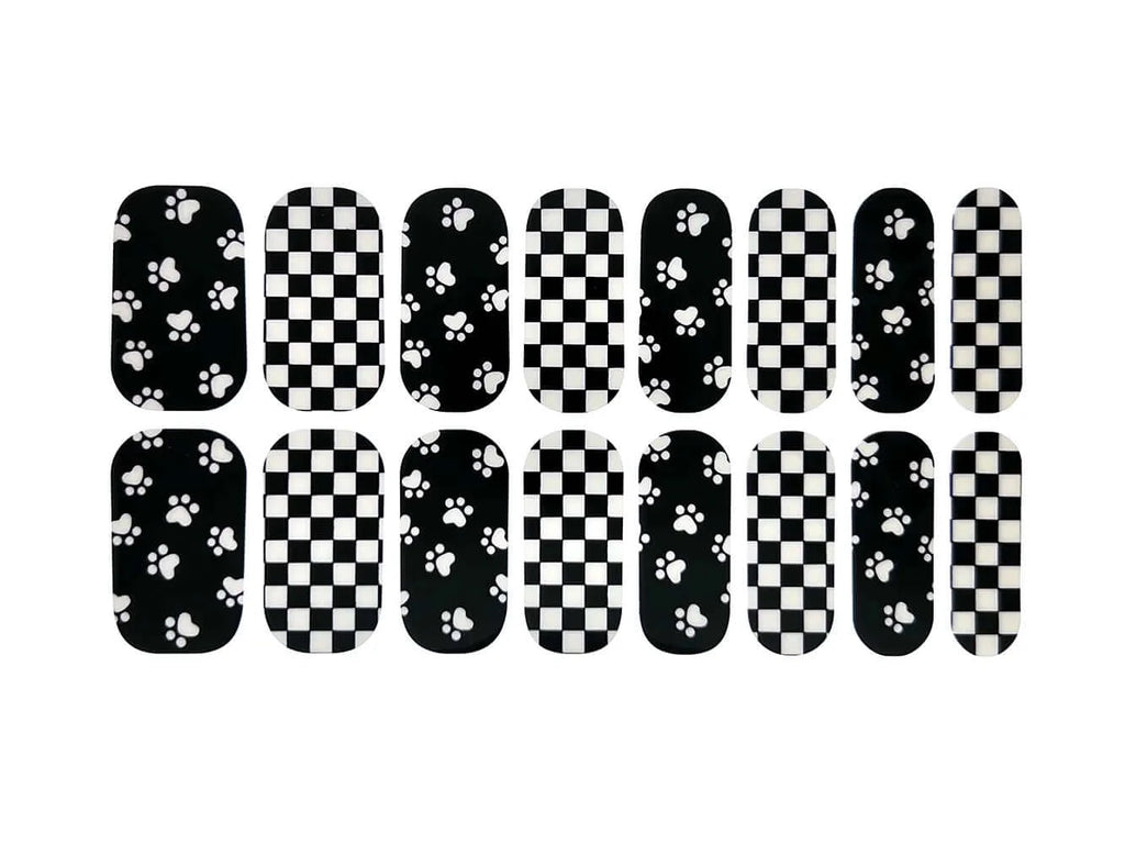 Checkered Paws Glow in the Dark - Nail Wrap Set