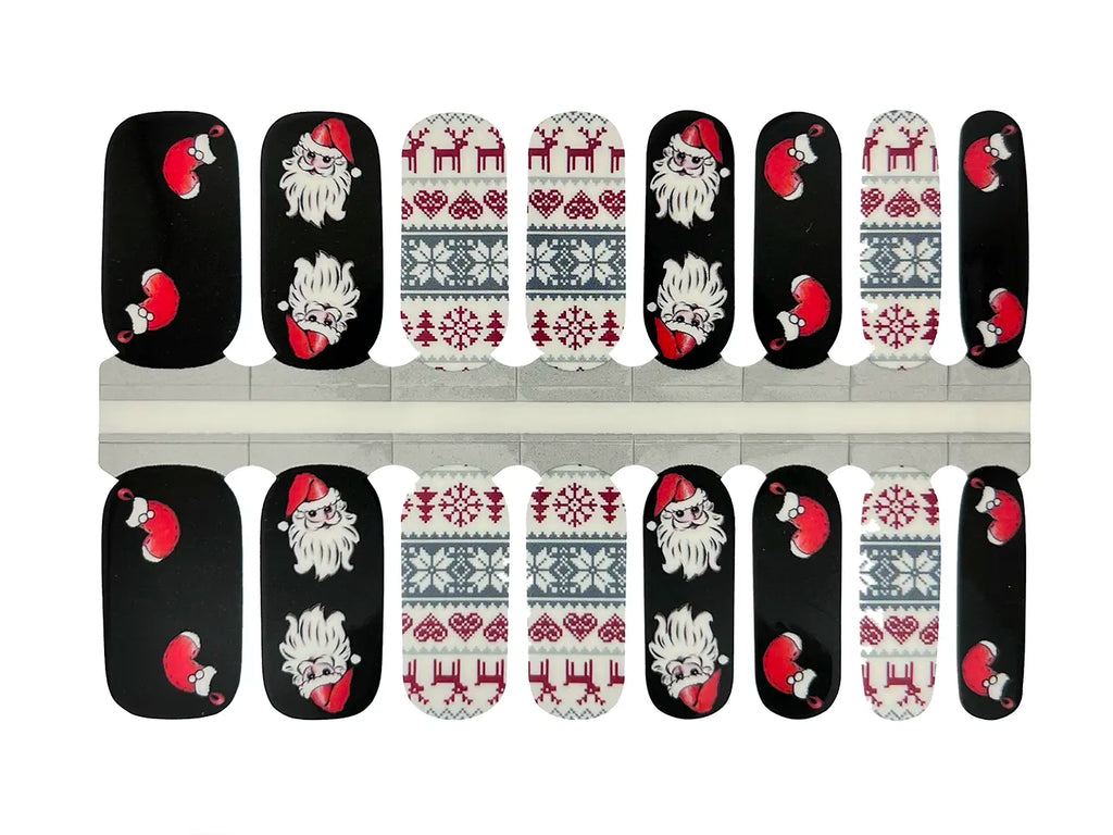 Santa Christmas Sweater Print - Nail Wrap Set