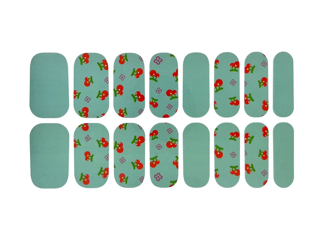 Cherries and Flowers - Nail Wrap Set