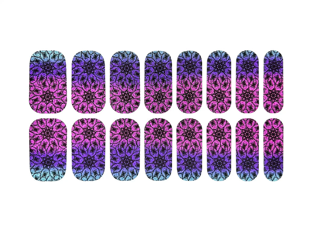 Ombre Purple and Pink Kaleidoscope - Nail Wrap Set