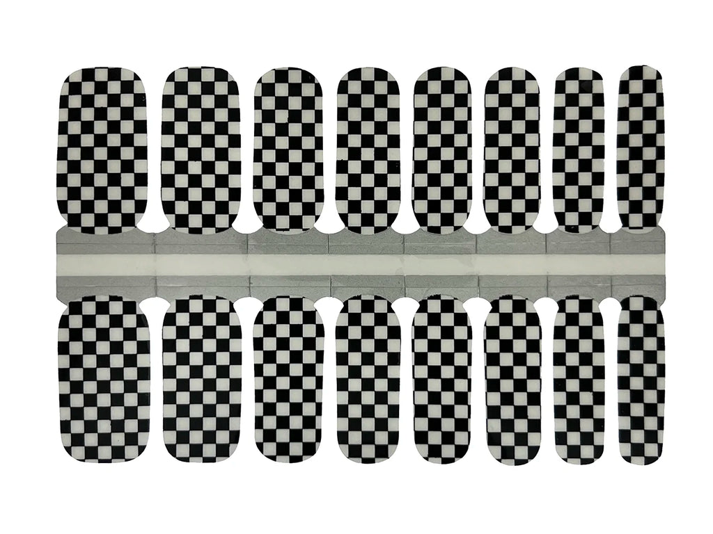 Black and White Checkerboard - Nail Wrap Set
