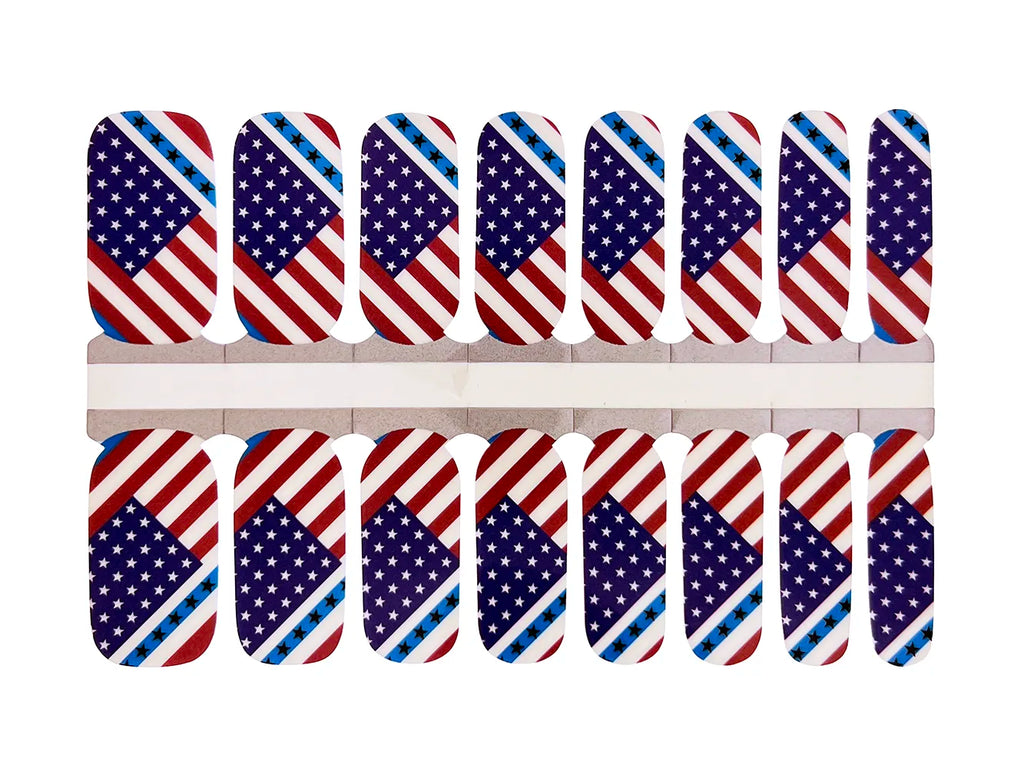 Red, White and Blue American Flag - Nail Wrap Set