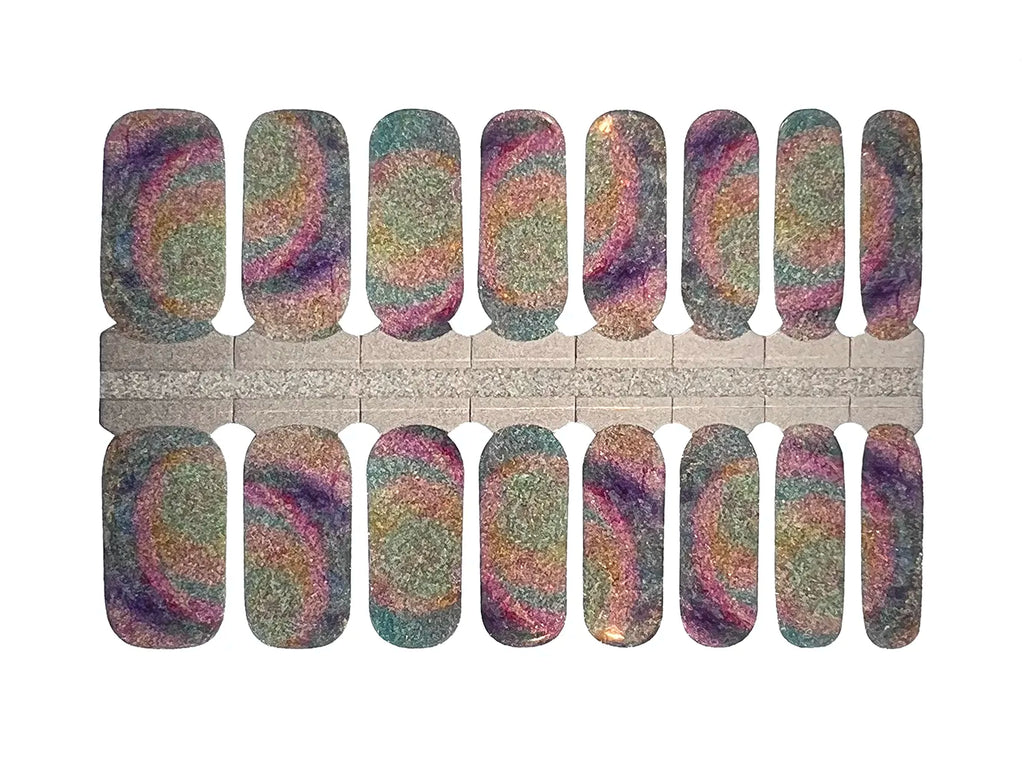 Rainbow Swirl Glitter - Nail Wrap Set