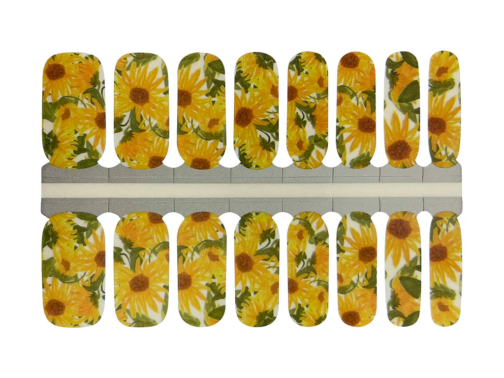 Yellow and Green Floral Bouquet - Nail Wrap Set