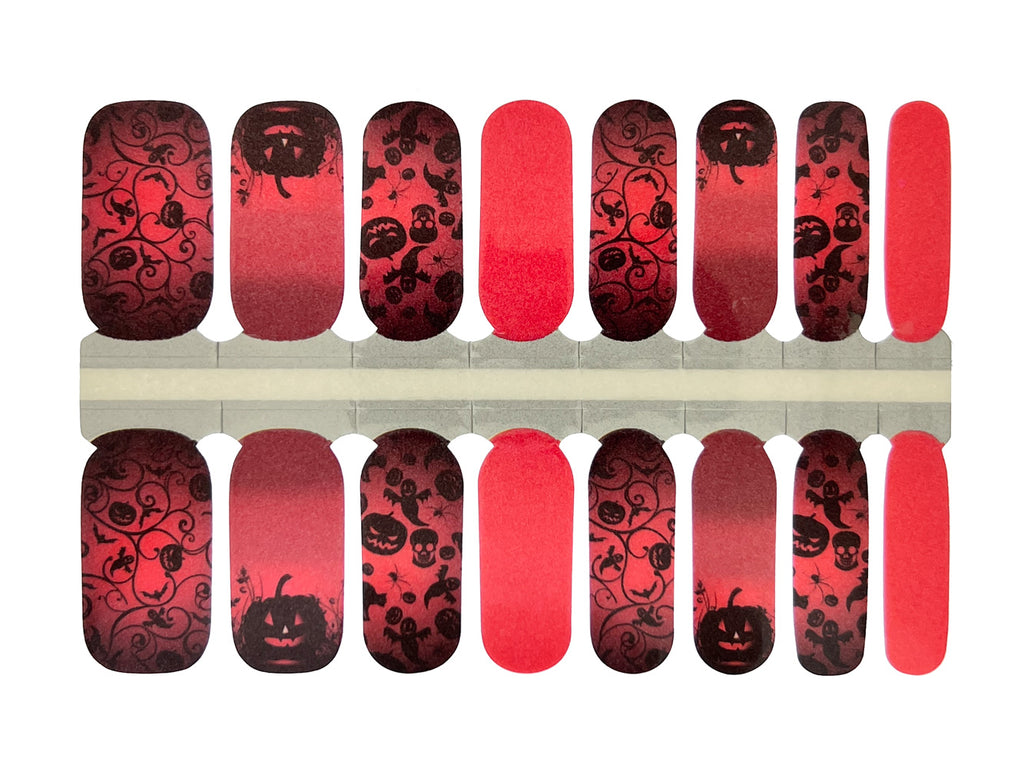 Spooky Black & Orange Halloween - Nail Wrap Set